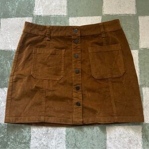 NWT Mudd Brown Button-Front Skirt